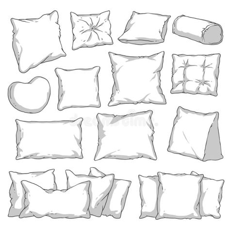 Pillow Drawing, Interior Design Renderings, Bullet Journal Paper, Interior Design Sketches, Digital Art Beginner, Background Drawing, Drawing Style, Ap Art, White Hand