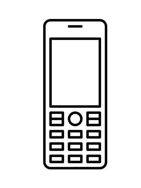 Cellphone Drawing, Cellphone Drawing Easy, Using Cellphone Drawing, Iphone Coloring Page, Phone Coloring Page, Cell Phone Illustration, Cell Phone Pictures, Free Cell Phone, Antique Phone