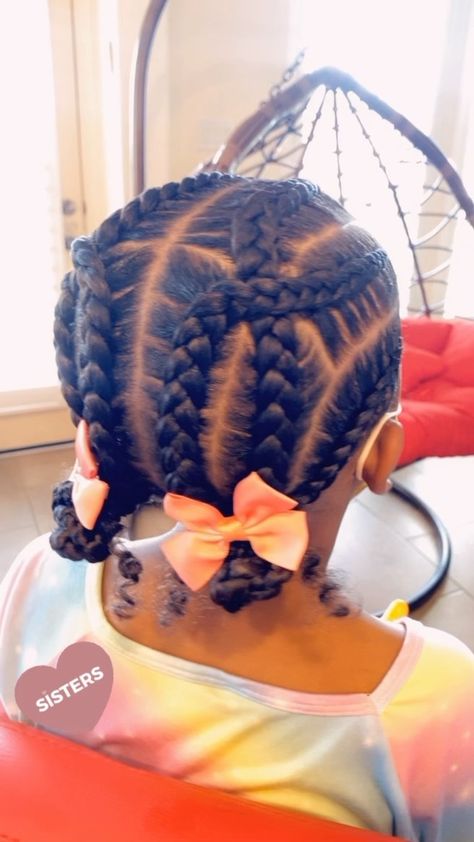 🎀Buns & Braids🎀 • • • • #royaldbraidz #royalkiddbraidz #houstonbraider #protectivestyles #kidbraidshouston #houstonkidsbraider #braidart… | Instagram Crisscross Rubberband Hairstyle Natural Hair, Toddler Braids Hairstyles, Easy Kid Hairstyles Black, Braid Hairstyles For Toddlers, Easy Cornrow Hairstyles For Kids, Toddler Braided Ponytail, Scalp Braids For Kids, Cornrow Braids For Kids, Braided Buns For Black Hair Kids