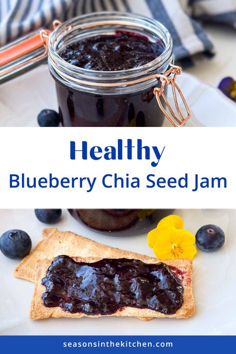 Learn how to make our Healthy Blueberry Chia Seed Jam Recipe without refined sugar! This easy, step-by-step guide offers a nutritious twist on traditional jam, perfect for beginners. Enjoy the rich, natural sweetness of blueberries combined with the health benefits of chia seeds. Healthy Blueberry Jam, Cranberry Chia Jam, Chia Seed Nutrition, Blueberry Chia Seed Jam, Blueberry Chia Jam, Chia Seed Jam Recipe, Chia Jam Recipe, Benefits Of Chia Seeds, Benefits Of Chia