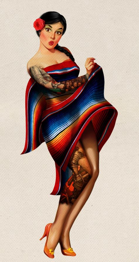 Latino Art Aesthetic, Mexican Woman Art, Mexican Art Traditional, Vintage Mexican Art, Traditional Chicano Tattoos, Latina Art, Arte Jazz, Art Chicano, Hispanic Art