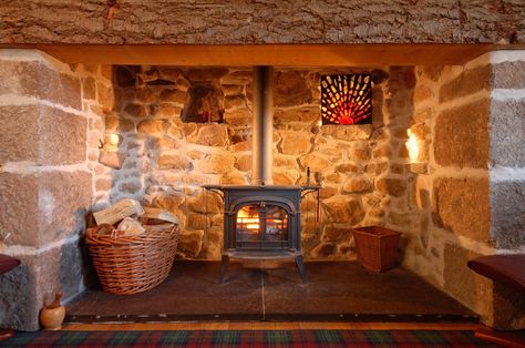 Highland Cottage, Woodburning Stove Fireplace, The Holiday Cottage, Scottish Decor, Scottish Holidays, Woodburning Stove, Cairngorms National Park, Inglenook Fireplace, Stove Fireplace