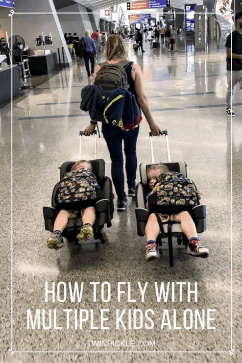 How to Fly with Multiple Kids Alone Traveling With Twins, Traveling With Carseat Planes, Flying With Carseat, Travel Stroller Airplane, Toddler Airplane Travel, Toddler Plane Activities, Airplane Travel With Kids, Best Toddler Apps, Toddler Airplane Activities