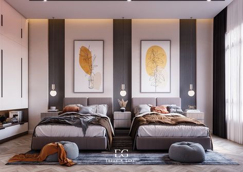 Boys Bedroom on Behance Boys Bedroom Modern, Modern Boys Bedroom, Lighting Bed, Modern Kids Room Design, Hotel Room Interior, Luxury Kids Bedroom, Kids Room Interior Design, Modern Kids Room, Boy Bedroom Design