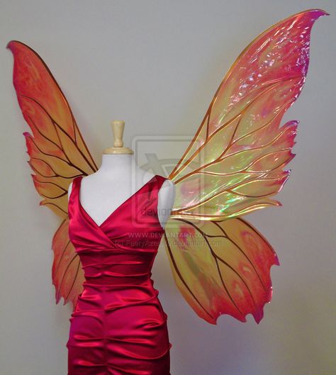 Iridescent Fairy Wings, Fire Wings, Iridescent Fairy, Diy Fairy Wings, Fire Fairy, Fairy Outfit, Ooak Fairy, Blue Morpho Butterfly, Blue Morpho