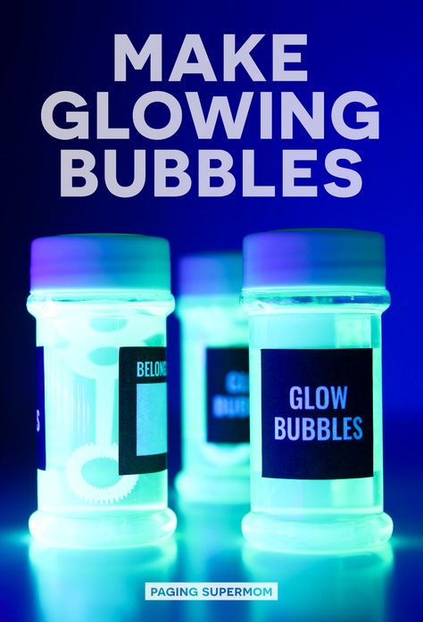 Glow Bubbles, Glowing Bubbles, Black Light Party, Science Birthday Party Ideas, Science Diy, Bubble Diy, Glow Rock, Parenting Activities, Glow In Dark Party