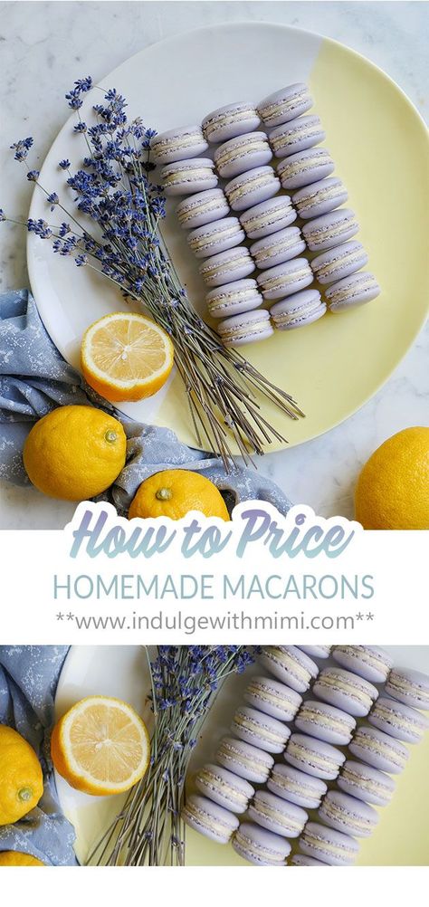 Calculate how much a homemade macaron costs to make and figure out how much to charge in your home baking business. Learn different ways to cut down on production costs and bring more value to your customers without discounting. #macarons #homebaking #bakingbusiness Homemade Macaroons, Macaron Bakery, Macaroons Flavors, How To Make Macaroons, Home Baking Business, French Macaroon Recipes, Homemade Macarons, Macarons Macaroons, Macaron Filling