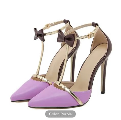 Liyke Fashion Design Bowknot Ankle Strap Women Pumps Sexy Pointed Toe Stripper High Heels Wedding Banquet Shoes Sandals Female https://s.click.aliexpress.com/e/_EzCIE97 #Liyke#Fashion#Design#Bowknot#Ankle#Strap#Women#Pumps#Sexy. Purple High Heels, Heels Wedding, Designer High Heels, Wedding Banquet, Purple Shoes, Pu Heels, Ankle Strap Pumps, Strap Pumps, Wedding Heels