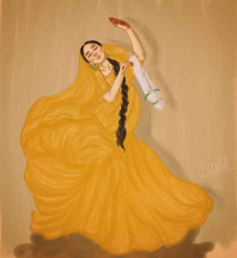 Krishna Girls Dp, Meera Bai Sketch, Meera Bai Drawing, Krishna Bhakt Girl, Meera Krishna, Meera Bai, Alpona Design, Mughal Art Paintings, Indian Illustration