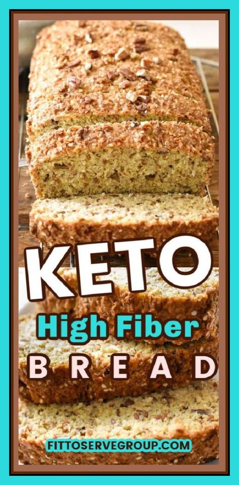 This keto high fiber bread is a delicious substitute for whole wheat bread! It's a keto high fiber bread mimics the flavor perfectly. Plus, it will give you the added fiber you need while doing a keto diet. It’s a high fiber bread recipe that is low in carbs and keto-friendly. keto high fiber bread| gluten-free bread| low carb high fiber bread #ketohighfiberbread #ketobread #lowcarbbread High Fiber Bread Recipe, High Fiber Bread, Keto Brood, High Fiber Low Carb, Galletas Keto, Fiber Bread, High Fiber Breakfast, Best Keto Bread, Lowest Carb Bread Recipe