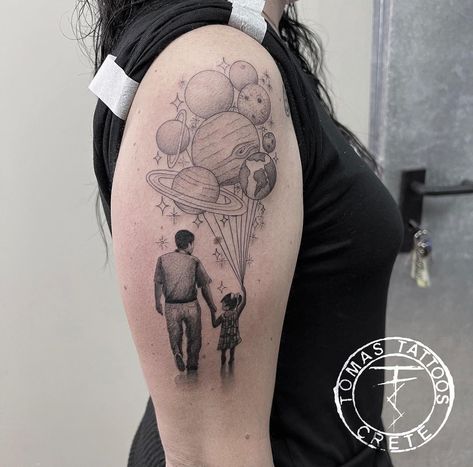 Father Daughter Sleeve Tattoos, Father With Daughter Tattoo, Father Daughter Tattoos For Men, Men Tattoos For Daughter, Father Dauthers Tattoo, Tattoos For Fathers With Daughters, Fatherhood Tattoos For Men, Tattoo For Dads With Daughters, Tattoo Daughter And Father