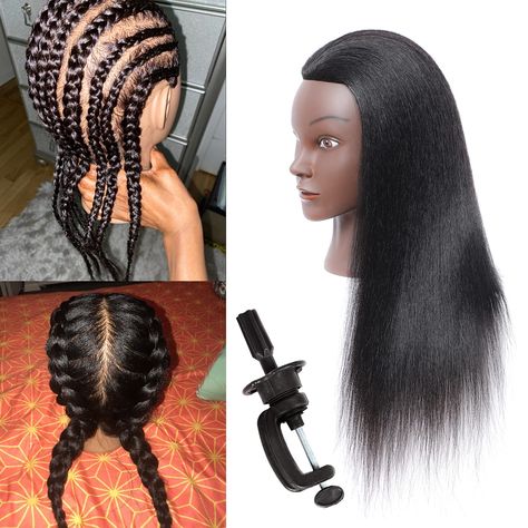 PRICES MAY VARY. ❥100% pure top quality Real hair, human hair-like texture.if you want to flat/curl iron your hair, we recommend that the temperature cannot exceed 150 degrees, and not exceed 15 seconds every time. ❥Mannequin Head with Hair length:individual hair strand: 14 inches, 16 inches,Color: #natural black.It comes with a free table clamp and packaged in a box. ❥Mannequin Head Advantage : Factory direct supply. Suitable for hairdressers, hair stylists,cosmetologist, barber shop and cosmet Bleached Hair, Weave Curls, Black Mannequin, Manikin Head, Hairdressing Training, Hair Mannequin, Mannequin Head, Mannequin Heads, Real Hair