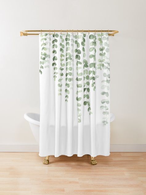 Millions of unique designs by independent artists. Find your thing. Room Decor Alternative, Watercolor Shower Curtain, Light Academia Room Decor, Trippy Room Decor, Goth Room Decor, Cottagecore Room Decor, Room Decor Dark, Green Shower Curtains, Feuille Eucalyptus