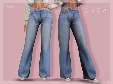 Sims 4 — Jeans - BT402 by @laupipisims — Enjoy this new and modern jeans! New custom mesh, all LODs Base game compatible 10 #featuredartist Sims 4 Cc Selena Quintanilla, Sims4 Cc Full Body Outfits, Sims 4 Cc Plain Shirt, Wicked Whims Animations, The Sims 4 Jeans, Sims 4 Cc Pjs, Fem Clothes, Sims 4 Cc Clothes, Cc Packs