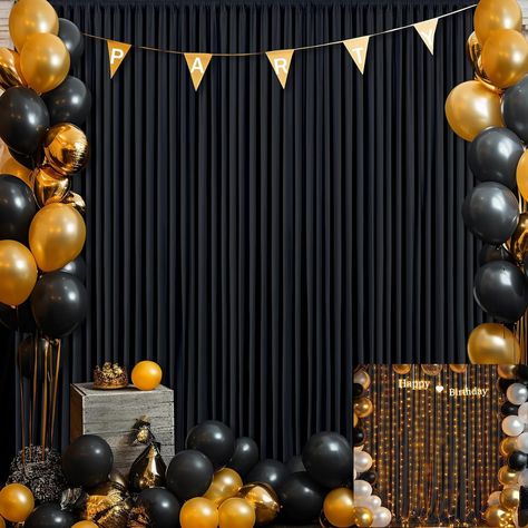 10x10 Black Backdrop Curtain for Parties Wrinkle Free Black Photo Curtains Backdrop Drapes Fabric Decoration for Birthday Party Wedding 5ft x 10ft,2 Panels : Amazon.ca: Electronics Black Curtain Backdrop, Curtains Backdrop, Black Sheer Curtains, Decoration For Birthday Party, Fabric Decoration, Baby Boss, Bridal Shower Backdrop, Gold Backdrop, Sequin Backdrop