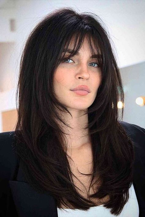 Oval Face Bangs, Square Face Hairstyles, Oval Face Haircuts, Haircuts Straight Hair, Long Hair With Bangs, Long Layered Hair, Haircuts For Long Hair, Long Straight Hair, Haircuts With Bangs