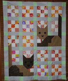 Cat Quilt Block, Pixel Quilting, Simple Quilts, Cat Quilt Patterns, Big Block Quilts, Charm Squares, Scrappy Quilt Patterns, Quilt Square Patterns, Dog Quilts