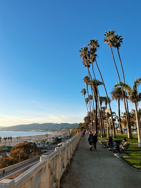 Palisades park in Santa Monica CA. Mountains meet beach Downtown Santa Monica, Santa Monica Neighborhood, Santa Monica Beach Aesthetic, La Beach Aesthetic, Santa Monica Pier Aesthetic, Santa Monica Aesthetic, Los Angeles Beach, California Places To Visit, La Summer