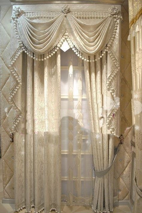 Modern Curtain Design, Curtain Designs For Bedroom, Victorian Curtains, Fancy Curtains, Cottage Curtains, Classic Curtains, Luxury Curtains, Elegant Curtains, Stylish Curtains