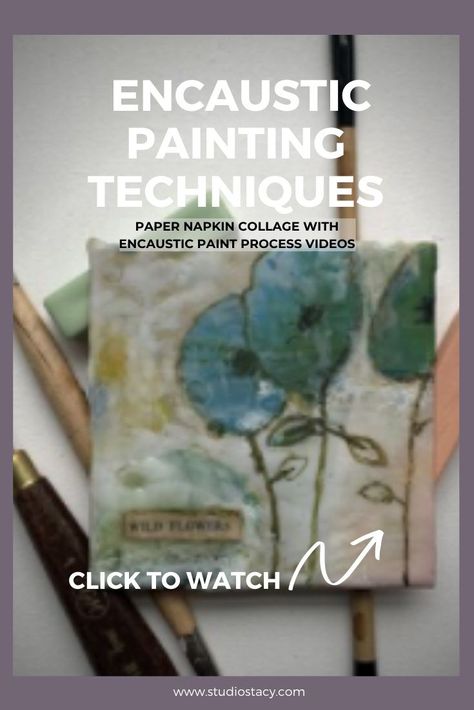 Encaustic Collage Art, Encaustic Art Techniques Video Tutorials, Encaustic Wax Art Ideas, Multimedia Art, Encaustic Painting Tutorial, Encaustic Art Tutorials, Encaustic Painting Techniques, Encaustic Art Techniques, Art Techniques Tutorial