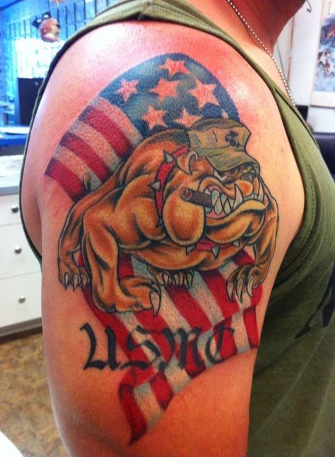 Marine Corps tattoo Usmc Bulldog Tattoo, Marine Corps Tattoo, Usmc Bulldog, Marine Corps Tattoos, Usmc Tattoo, Marine Tattoo, Ink Link, Bulldog Tattoo, Military Tattoos