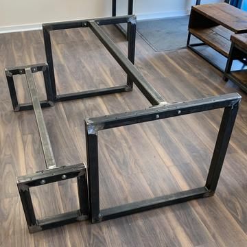 Meja Industrial, Coffee Office, Wood And Metal Table, Industrial Table Legs, Garden Clothing, Industrial Style Table, Welded Furniture, Kursi Bar, Bench Legs