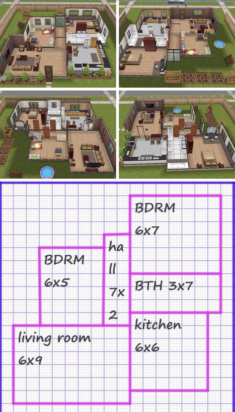 simple one floor house story simple small easy Casas The Sims Freeplay, Sims 4 Houses Layout, Sims Freeplay Houses, Minecraft House Plans, Sims Free Play, Floor Bloxburg, Sims 4 House Plans, Sims 4 House Building, House Plans One Story