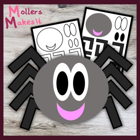 Spider craft for kids, cut and glue activity. Grab your bug loving kids and give them this cute little Spider craft to make.  This would be a great Halloween craft as well as anytime. You can use the printable black and white pattern template to create their own colorful insect craft, or use the pre-colored template for your little ones so they can just cut and glue. The Spider paper craft template includes... 1 PDF with 6 total pages Size 8.5X11 Black and white template: Print, Color, Cut, Glue, and Enjoy. Template (Already Colored): Print, Cut, Glue, and Enjoy. Spider coloring sheet 8.5 by 11 Spider craft poster **This is a digital product; no physical items will be shipped.** This product is for personal/single-classroom use only. Craft Poster, Insect Craft, Bug Craft, Spider Craft, White Template, Insect Crafts, Glue Craft, Spider Crafts, Construction Paper Crafts