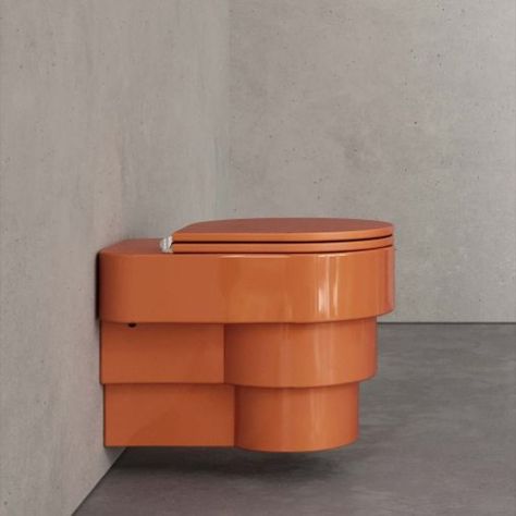 Paris-based Trone has designed toilet seats in a range of colors that are simply irresistible. These bowls will instantly reshape the entire design and beautify the aesthetics of a bathroom. Unique Toilets, Colorful Toilet, Color Toilet, Beautiful Toilet, Colored Toilets, Mounted Toilet, Luxury Bathrooms, Cool Restaurant, Modern Toilet