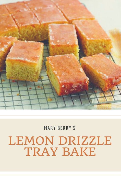 Lemon Drizzle Traybake, Bake Off Recipes, Berry Dessert Recipes, Mary Berry Recipe, Easy Dessert Recipes Quick, Tray Bake Recipes, Lemon Drizzle Cake, Tray Bake, Lemon Dessert Recipes