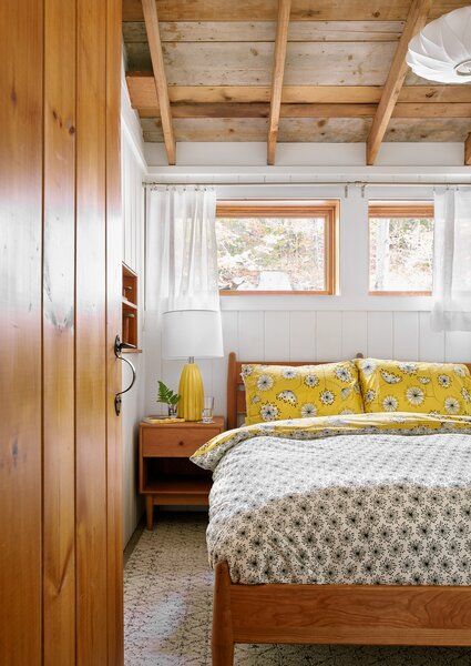 Guest House Renovation, Wall Boards, Cabin Bedroom, Pine Walls, Lake Cabin, Cabin Interiors, Cabin Living, Air Bnb, Lake Cottage