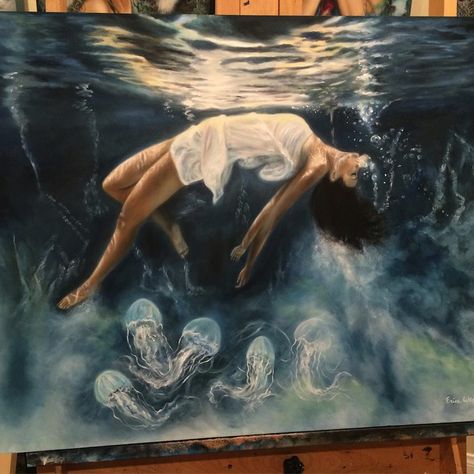 Emotional Painting, Underwater Painting, Dream Painting, Reference Art, Arte Van Gogh, Realistic Paintings, Wow Art, A Level Art, Diy Canvas Art Painting