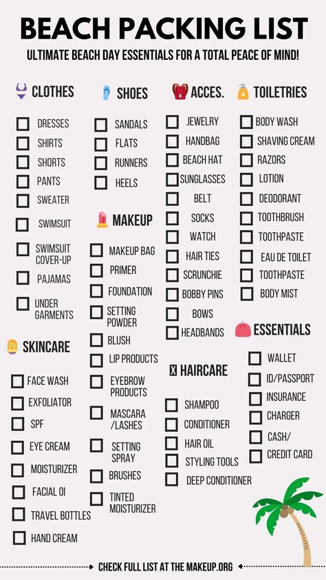 Ultimate Beach Vacation Packing List | Essential Beach Day & Vacation Must-Haves Toiletries Packing List, Toiletries Packing, Toiletries List, Beach Trip Packing List, Beach Trip Packing, Trip Essentials Packing Lists, Beach Vacation Packing, Beach Vacation Packing List, Vacation Packing List