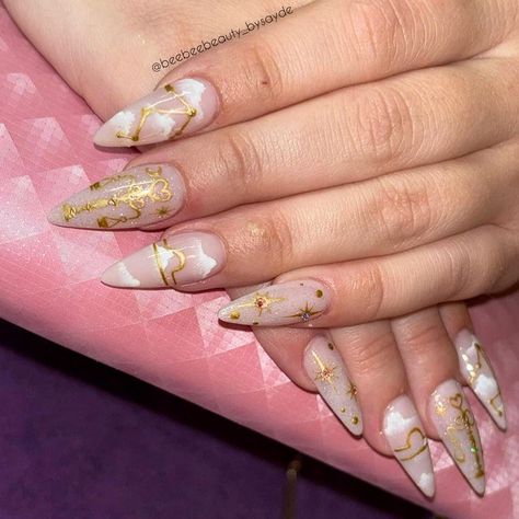 ✨💫𝓓𝓻𝓮𝓪𝓶𝔂💫✨ #libra #libranails #birthday Libra Nail Ideas Acrylic, Libra Acrylic Nails, Libra Gel Nails, Libra Nail Art, Libra Inspired Nails, Libra Nails Acrylic, Libra Nails Design Birthday, Libra Birthday Nails Design, Libra Zodiac Sign Nail Art