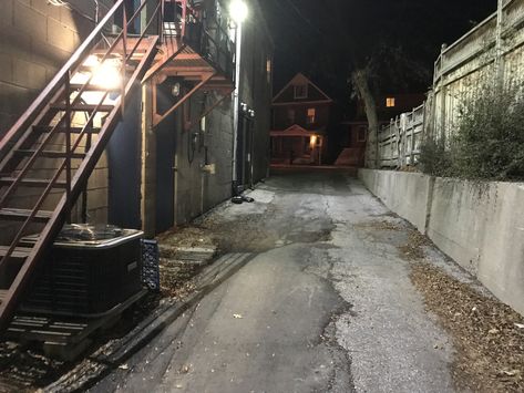 Back Alley, dumpster, night (reverse) Dumpster Aesthetic, Specific Aesthetic, Weird Places, Back Alley, The Way Home, Aesthetic Photography, Aliens, Google Images, Road