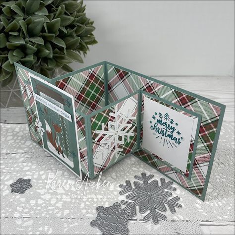 Z Cards Template, Double Fold Cards, Fun Fold Christmas Cards Handmade, Fun Fold Christmas Cards Tutorials, Double Z Fold Card Tutorial, Z Fold Cards Templates, Pop Out Christmas Cards, Fun Fold Cards Templates, Stampin Up Fancy Fold Cards