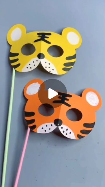 Wild Animals Activity For Preschool, Diy Mask For Kids, Animals Masks For Kids Crafts, Wild Animal Crafts For Preschoolers, Tiger Mask For Kids, Tiger Crafts For Preschool, Wild Animals Craft, Wild Animals Activities For Kids, Wild Animals Crafts For Kids