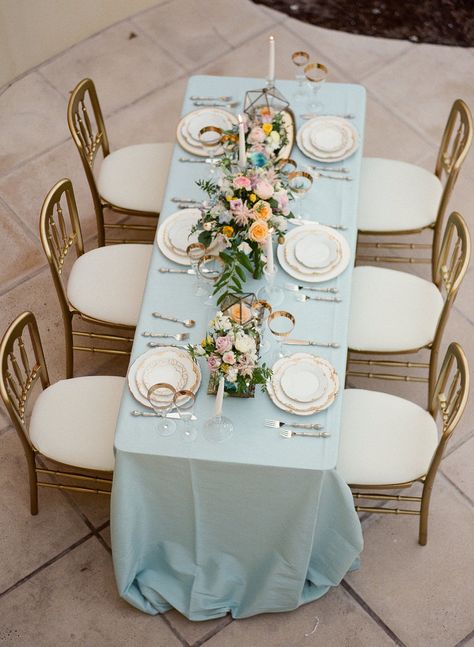 Modern Cinderella Wedding, Cinderella Inspired Wedding, Cinderella Aesthetic, Modern Tablescape, Modern Cinderella, Blue Weddings, Elegant Wedding Reception, Light Blue Wedding, Cinderella Birthday