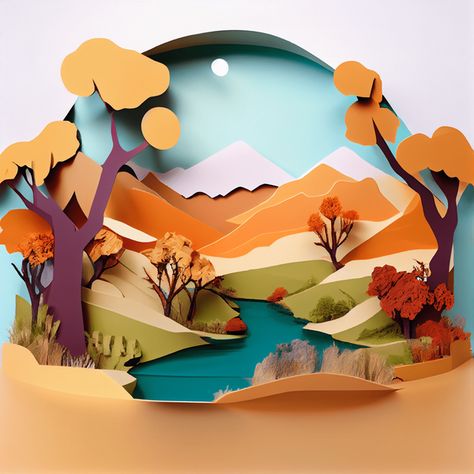 Pop Up Landscape, Modern Kids Toys, Weather Art, Cut Paper Illustration, Paper Cutout Art, 3d Paper Art, Pop Up Art, Paper Pop, Layered Art