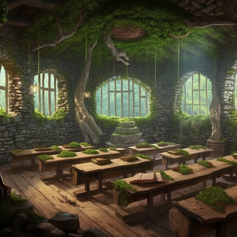 Dnd Magic School, Strixhaven Art, Fantasy Schools, Fantasy University, Fantasy Classroom, Magic University, Fantasy House Interior, Fantasy Academy, Wizard Academy