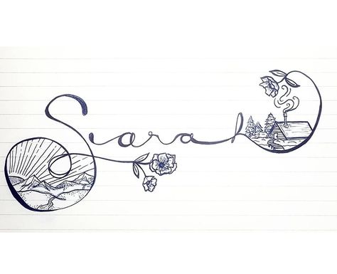 Sarah Calligraphy Name, Sarah Calligraphy, Sarah Tattoo, Fancy Cursive, Burning Wood, Faux Calligraphy, Calligraphy Name, Creative Lettering, Name Tattoos