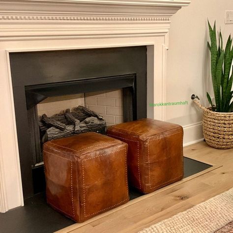 Art Marocain, Moroccan Pouffe, Pouf Footstool, Leather Pouf Ottoman, Living Room Pouf, Footstool Ottoman, Handmade Ottomans, Moroccan Leather Pouf, Ottoman Pouf