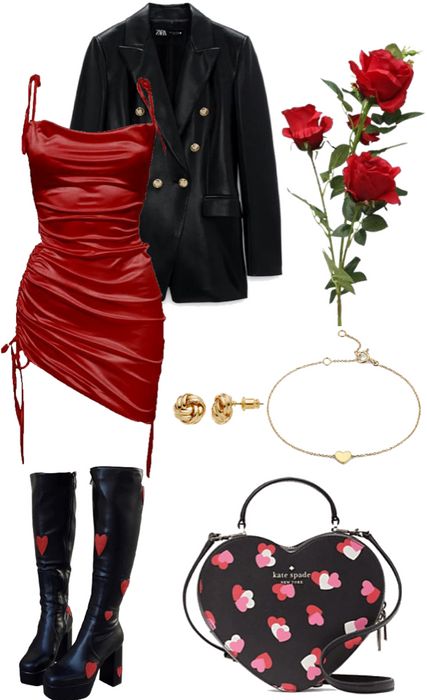 Bold Red Outfit, Valentine Goth Outfit, Valentines Day Dance Outfit, Valentines Heartbreak Outfit, Valentines Day Outfits For Women Dresses, Valentines Day Party Outfit, Red Valentines Outfit, Valentines Party Outfits, Valentine’s Day Fits