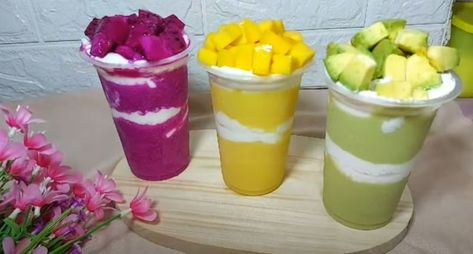 Jus Buah Kekinian Aneka Rasa, Menyegarkan dan Creamy Jus Buah Naga, Resep Juice, Menu Cafe, Buah Naga, Ice Milk, Smoothie Cup, Cafe Ideas, Milk Shake, Cooking Videos