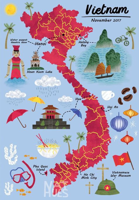 Viet Nam Art, Vietnam Art Design, Vietnam Culture, Vietnam Map, Vietnam History, Vietnam Art, Vietnam Travel Guide, Map Illustration, Candles Photography