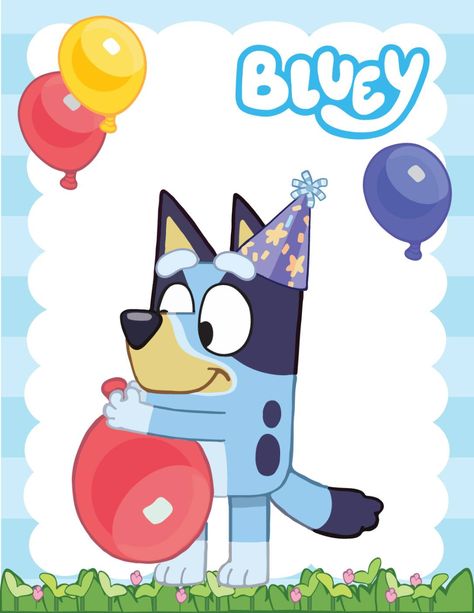 Bluey Pictures Birthday, Bluey Pictures Printable, Free Printable Bluey, Disney Junior Birthday Party, Disney Junior Birthday, Bluey Pictures, Bluey Coloring Pages, Printable Bluey, Fiesta Bluey