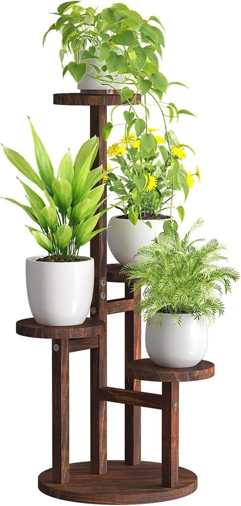 Amazon.com: Bamworld Corner Plant Stand Indoor, 4 Tier Wood Plant Shelf for Multiple Plants, Small Tiered Round Flower Stand for Patio Garden Balcony Living Room Bedroom : Patio, Lawn & Garden Balcony Plant Stands, Plants Stands Indoor, Plant Stand Ideas Indoor, Corner Plant Stand Indoor, Wood Plant Shelf, Tiered Plant Stand Indoor, Tall Plant Stand Indoor, Corner Plant Stand, Indoor Plant Shelves