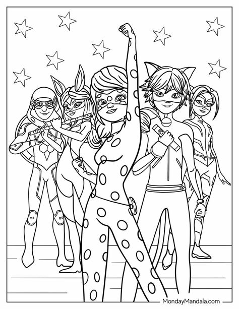 24 Miraculous Ladybug Coloring Pages (Free PDF Printables) Miraculous Ladybug Coloring Pages, Miraculous Ladybug Coloring, Ladybug Coloring Pages, Disney Coloring Pages Printables, Ladybug Coloring Page, Bug Coloring Pages, Noir Color, Unicorn Coloring, Princess Coloring Pages