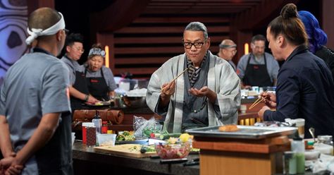 Masaharu Morimoto on Morimoto’s Sushi Master | Hopper Stone / Roku Channel After decades as a cooking show contestant, on ‘Morimoto’s Sushi Master�’ the chef finds himself in the judge’s seat There are few chefs who know more about cooking in front of a television audience than Masaharu Morimoto. Since the 90s, the chef has been a fixture of food competition TV in both the United States and Japan, appearing in Iron Chef for more than 13 seasons in the States alone. Now, he’s officially on… Italian Hoagie Recipe, Cutthroat Kitchen, Italian Hoagie, Food Competition, Sushi Master, Sushi Party, Cooking Competition, Food Network Star, Chef Work