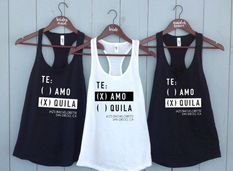 Tequila Mexico, Mexico Bachelorette, Beach Bridesmaid, Bachelorette Tanks, Custom Bachelorette, Mexico Beach, Bride Shirt, Bride Shirts, Party Tops